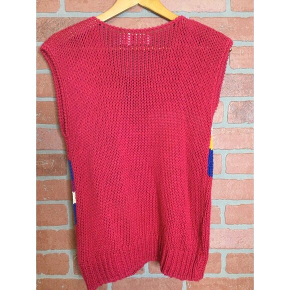 Vintage Naomi Bee Women's Geometric Knit Vest Sweater Multicolor Size Large - Picture 2 of 5
